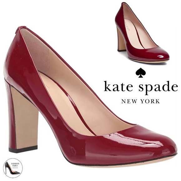 kate spade Shoes - Kate Spade Pallas Patent Leather round toe pumps high heels red dress shoes 7.5